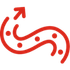 Icon representing flexible fittings that follow the terrain